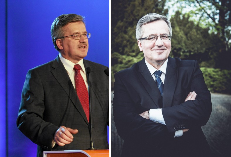 Bronisław Komorowski z wąsami i bez