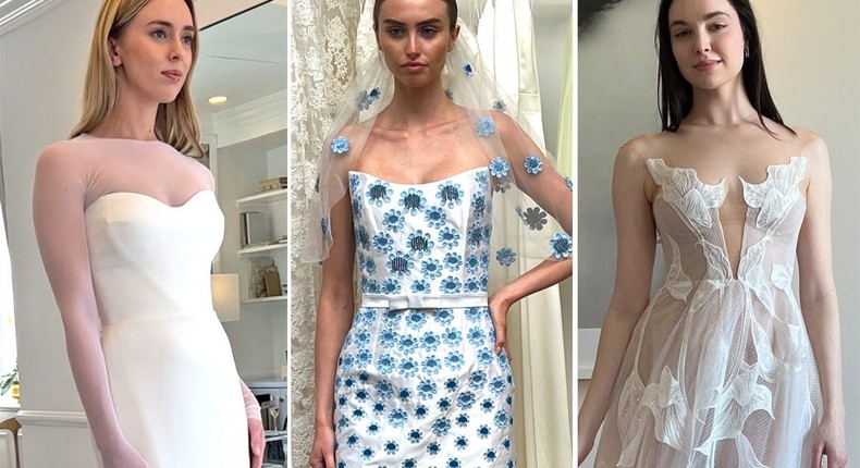 Insider's wedding reporter rounded up her favorite dresses from New York Bridal Fashion Week.Samantha Grindell/Insider