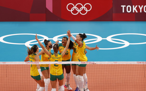 Radość brazylijskich siatkarek w meczu z Koreą Południową