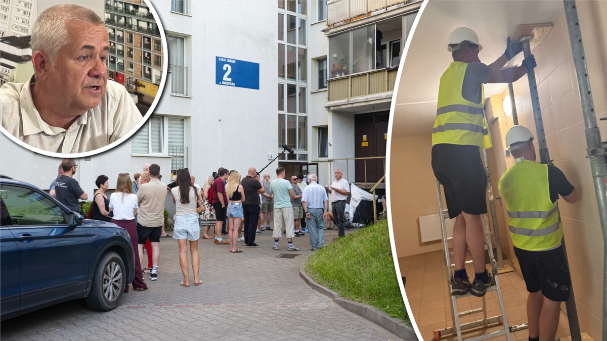 Odcięto im gaz, a teraz chcą zamurować wejście na klatkę. W pękającym bloku znów są robotnicy. "To jest cyrk"