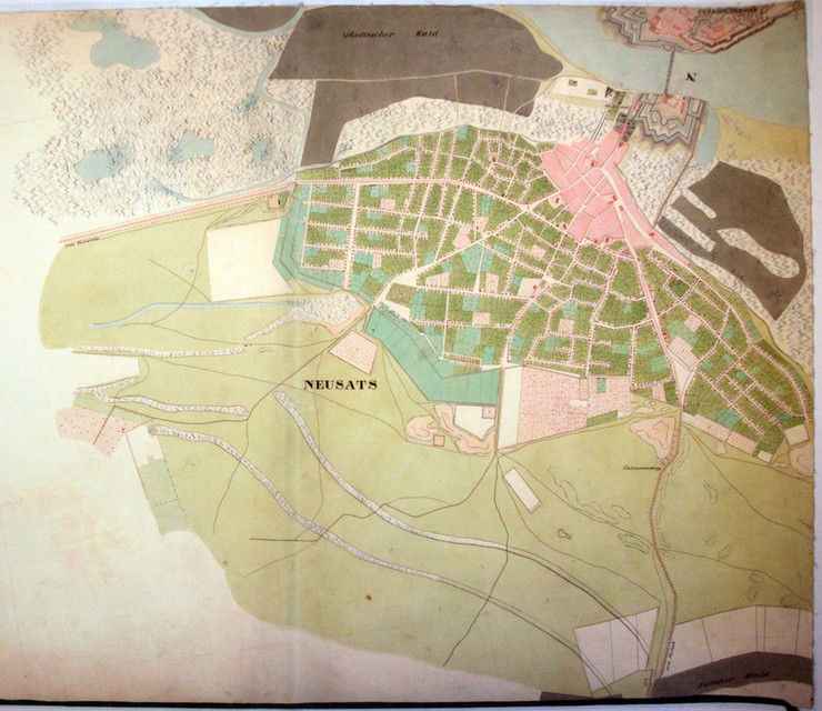 mapa novog sada sa okolinom Mape Novog Sada i okoline iz 18. i 19. veka mapa novog sada sa okolinom
