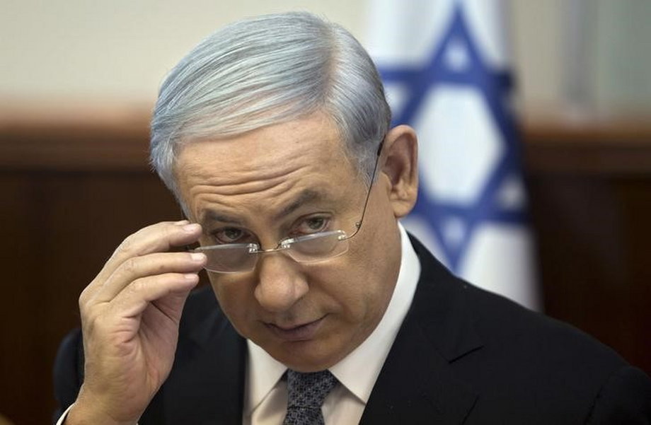 Israeli Prime Minister Benjamin Netanyahu attends a cabinet meeting in Jerusalem.
