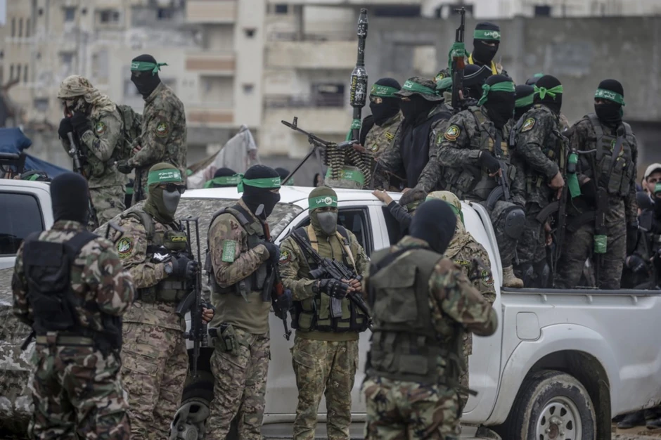 Borci iz Hamasove brigade Al Kasam u izbegličkom kampu Al Nusejrat u Gazi 22. februara