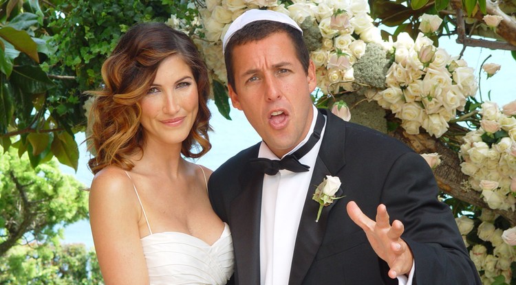 Adam Sandler és Jackie Titone a 2003-as esküvőjükön