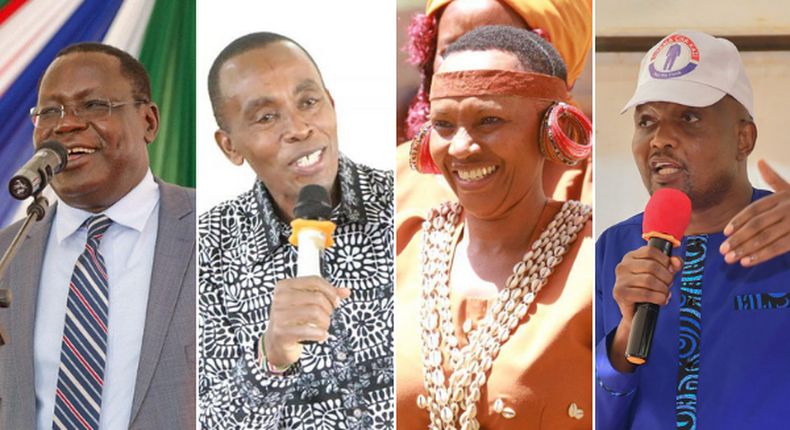 Kiambu Governor aspirants: incumbent James Nyoro, Senator Kimani Wamatangi, Mwende Gatabaki and Gatundu South MP Moses Kuria