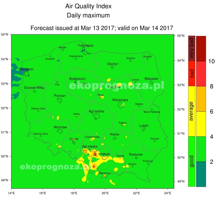 Ekoprognoza na 14 marca 2017r.