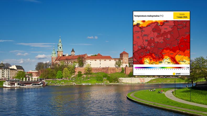 Pogoda na dziś. Wakacyjna aura. Polska skąpana w słońcu i gorącu (mapa: meteologix.com)