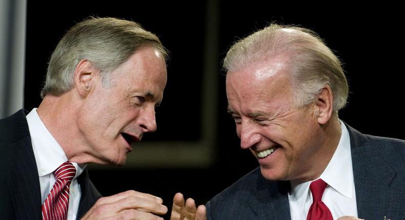 Sen. Tom Carper and then-Vice President Joe Biden in 2009.