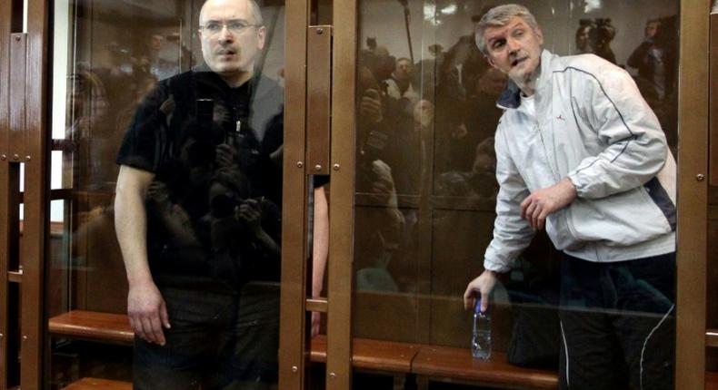 Khodorkovsky, left, and his business partner Platon Lebedev, right,  both spent a decade in jail for corruption. Putin unexpectedly pardoned Khodorkovsky in 2013