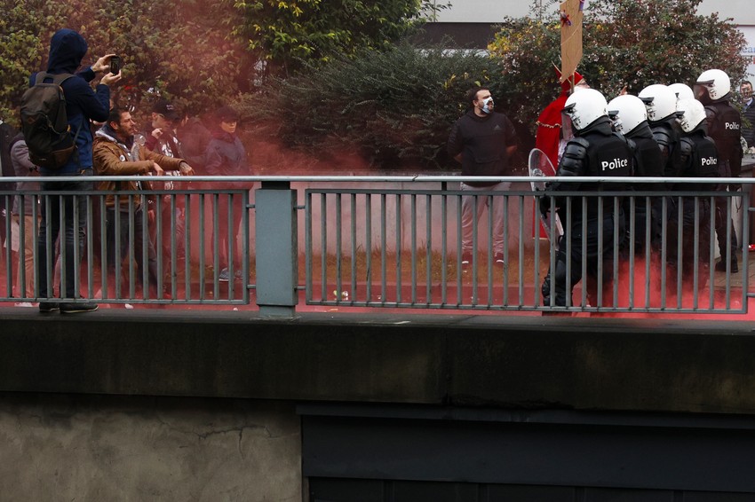 Protest u Briselu, Belgija, zbog kovid restrikcija