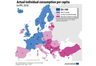 Mapa dobrobytu w Unii Europejskiej. Polska na 19. pozycji