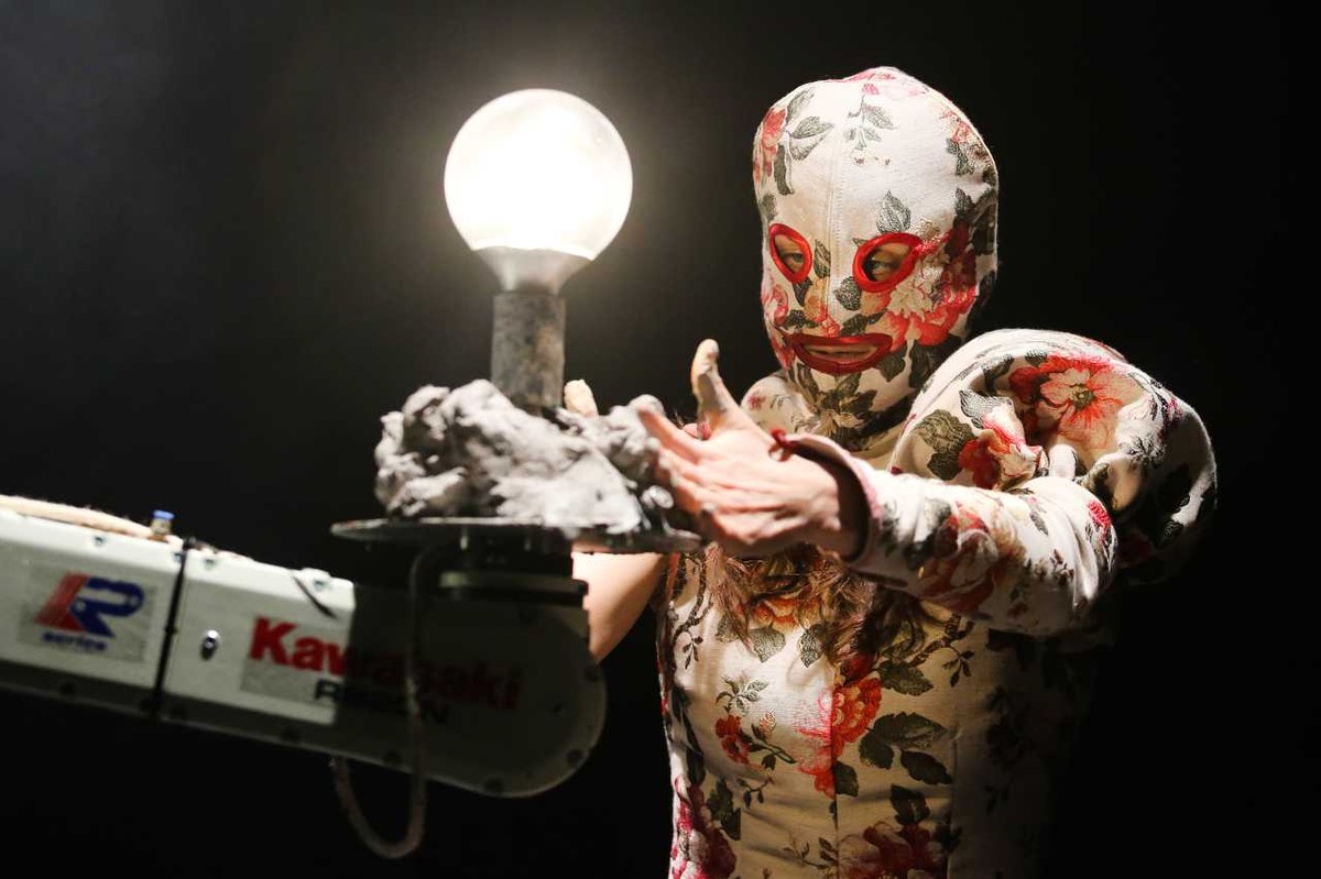Próba medialna sztuki "Bajki Robotów" Teatru imienia Juliusza Słowackiego w Krakowie. Zdjęcie archiwalne z 2018 roku