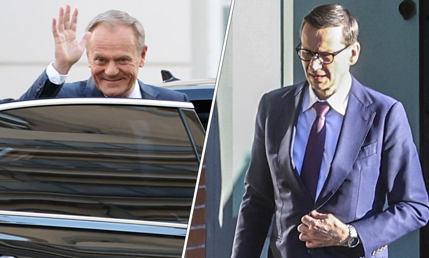 Donald Tusk i Mateusz Morawiecki po wyborach.