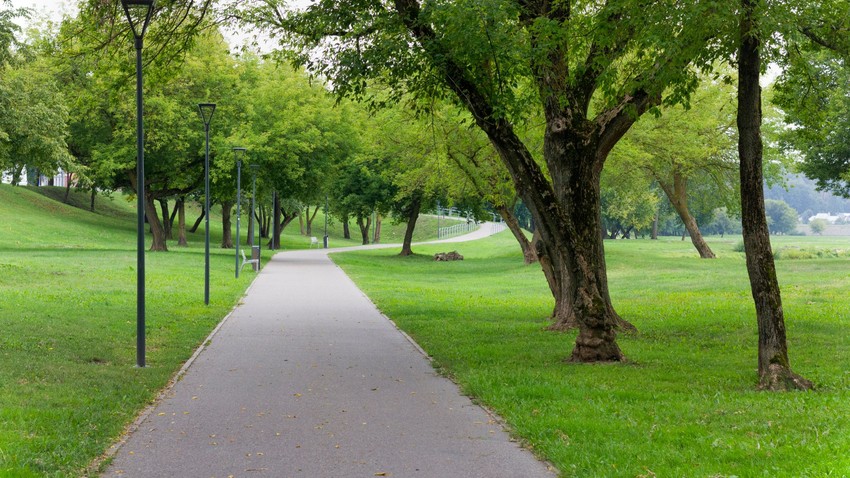 Vak gyengénlátó látássérült emberek városi park