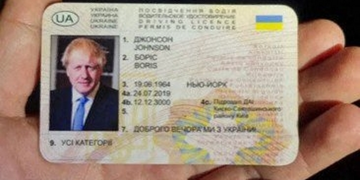 Boris Johnson z ukraińskim prawem jazdy? Policja w Holandii nie dała się nabrać.