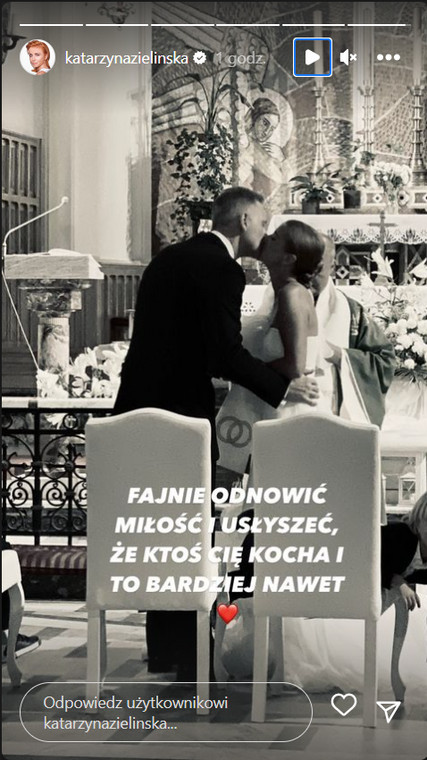 Katarzyna Zielińska i Wojciech Domański odnowili przysięgę małżeńską (2023 r.)