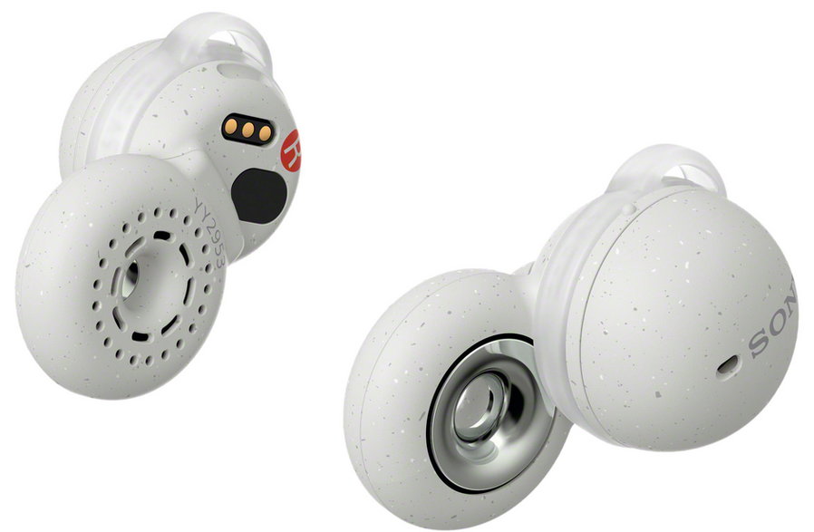 LinkBuds to bardzo małe słuchawki douszne, które powinny zmieścić się w każdym uchu. Dodatkowe trzymanie zapewniają im gumowe skrzydełka