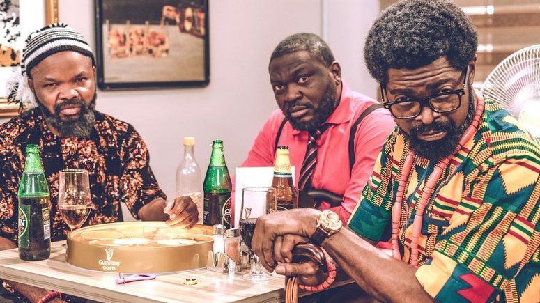 Nedu Wazobia, Buchi and Basketmouth in 'Papa Benji' [Instagram/@basketmouth]