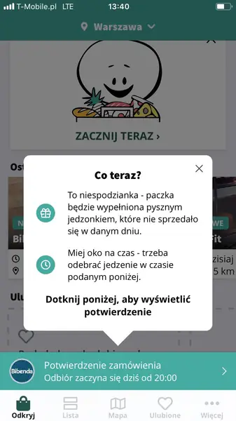 Aplikacja informuje nas o wstępnych zasadach. Pamiętajmy, że każda paczka jest niespodzianką. Nie wiemy, co znajdziemy w środku