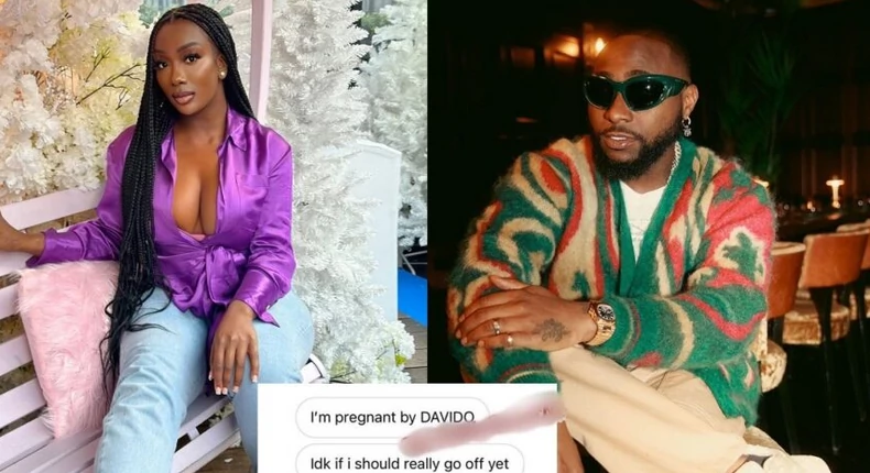 Davido's alleged sidechick claims to be pregnant and displays receipts