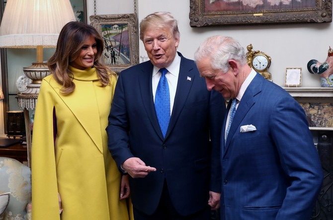 Melanija i Donald Tramp sa kraljem Čarlsom
