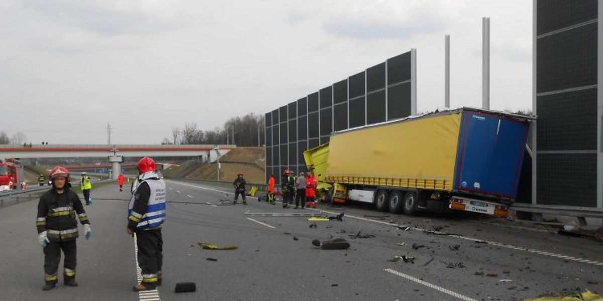 Bytom. Wypadek na autostradzie A1 