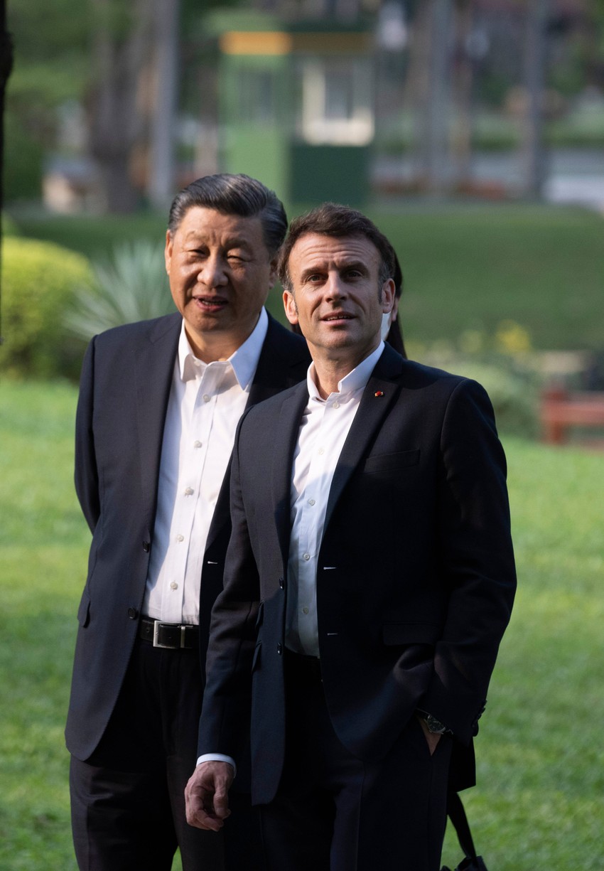 Si Đinping i Emanuel Makron u Guangdžouu, Kina, 7. aprila