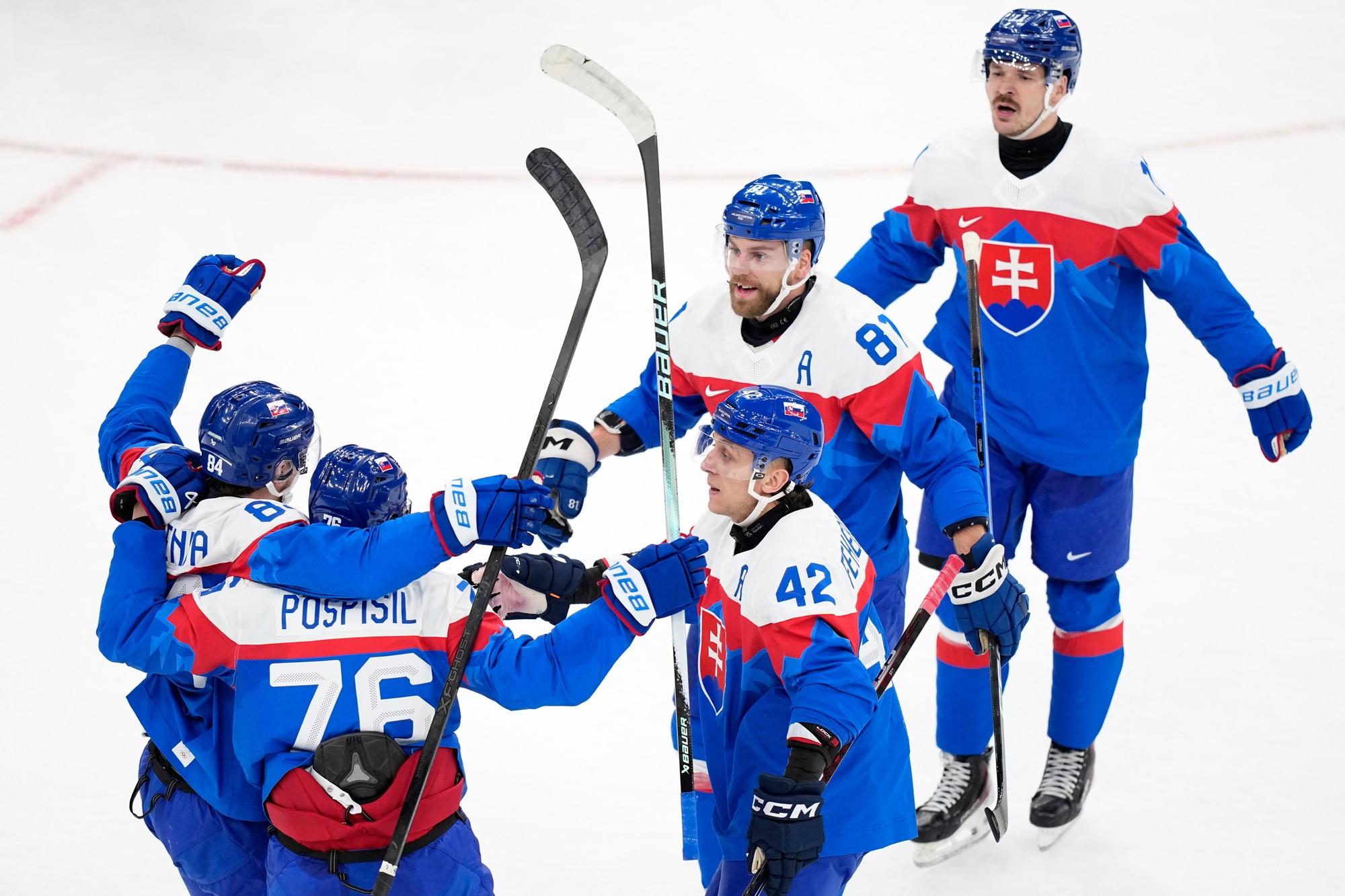 Štvrťfinálový zápas v ľadovom hokeji medzi Slovenskom a Nemeckom.