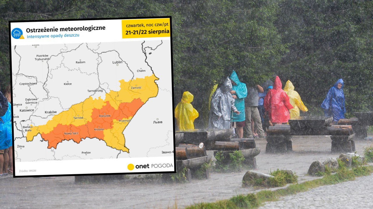 Ulewny deszcz sunie do Polski. Jest pomarańczowy alert IMGW. choćby 65 mm wody