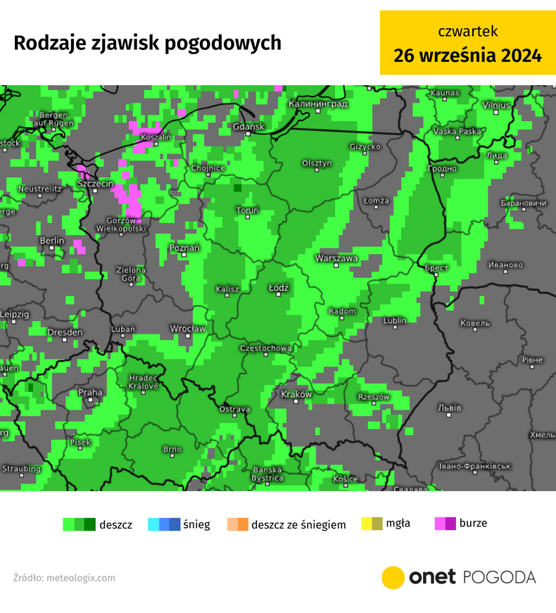 Częściej zacznie padać deszcz. Możliwe są też burze