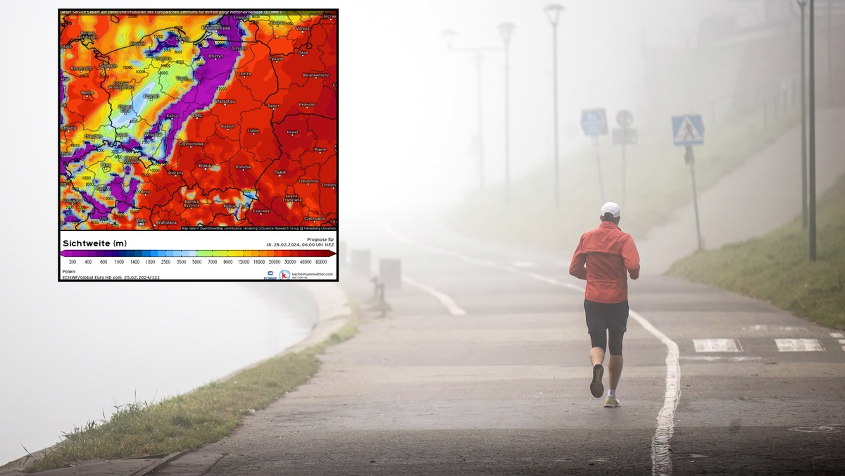 Uwaga na drogach! Część Polski spowiją gęste mgły. Zobacz mapy [PROGNOZA]