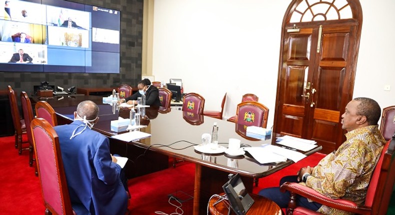 President Uhuru Kenyatta holds virtual meeting with 2 recovered Coronavirus patients