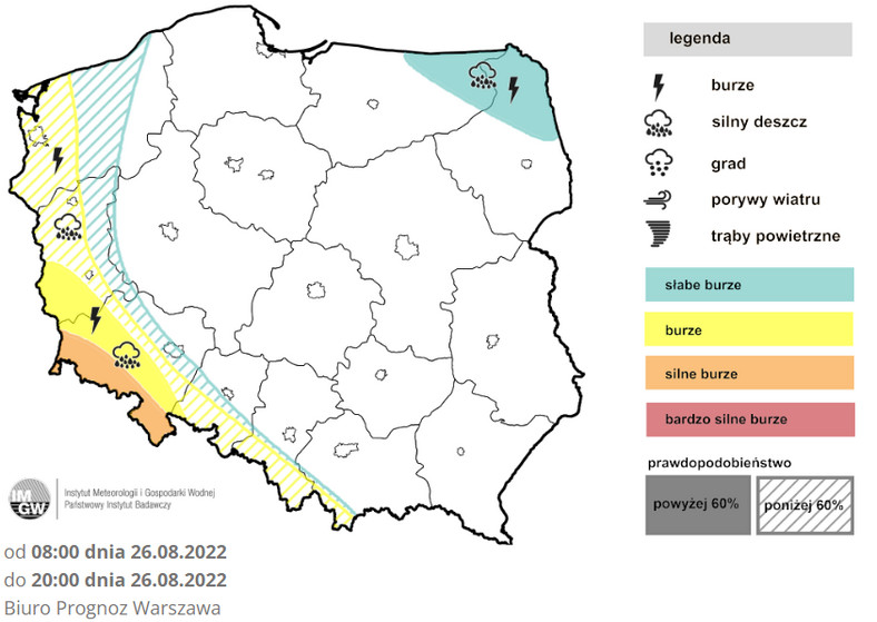 W piątek zagrzmi przede wszystkim wzdłuż zachodniej i południowo-zachodniej granicy