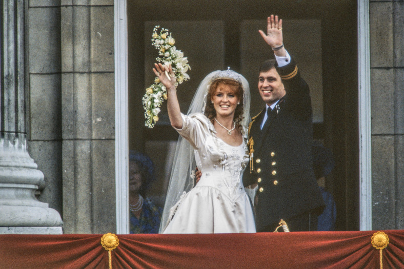 Książę Andrzej podczas ślubu z Sarą Ferguson, lipiec 1986 r. / Getty Images