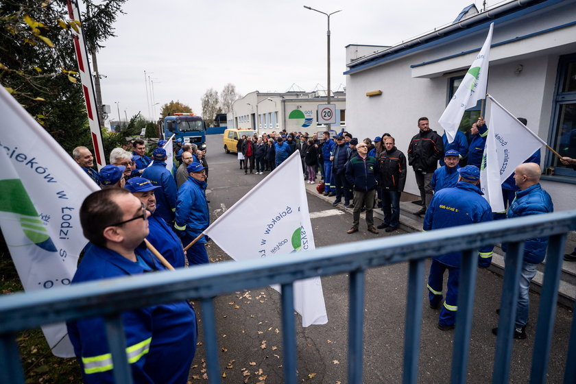 Protest w Łodzi. Czego domagają się pracownicy Grupowej Oczyszczalni Ścieków?