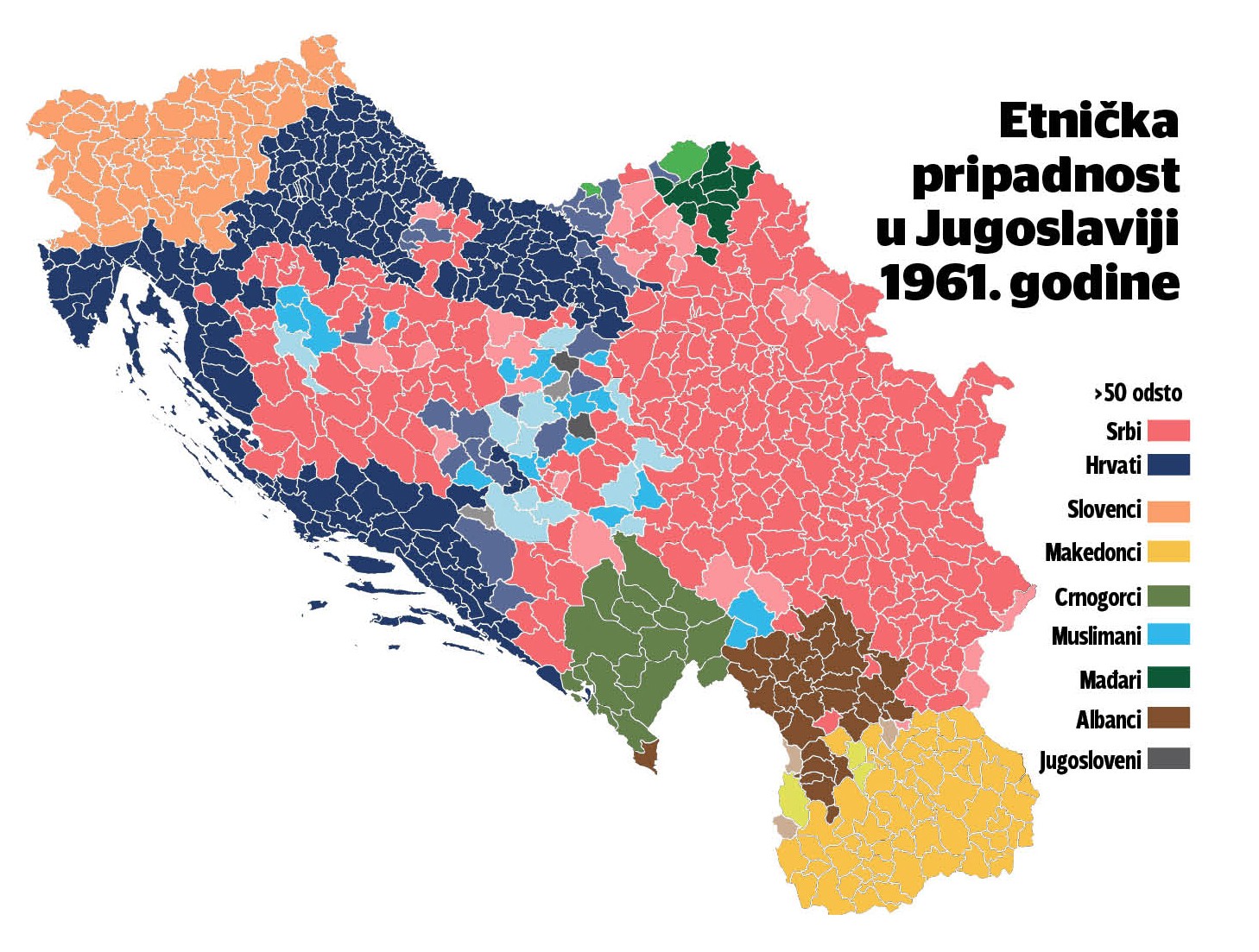 Этническая карта югославии 1991