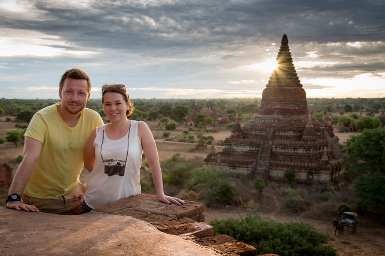 Aleksandra Tofil z mężem podczas podróży do Birmy