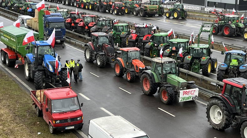 Protest podlaskich rolników i myśliwych na S8