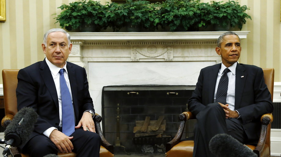 US President Barack Obama meeting with Netanyahu at the White House in Washington in 2014.