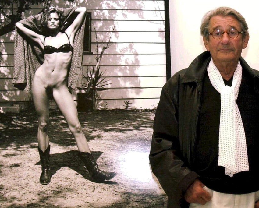 Helmut Njutn na izložbi svojih fotografija u Cirihu 2001.