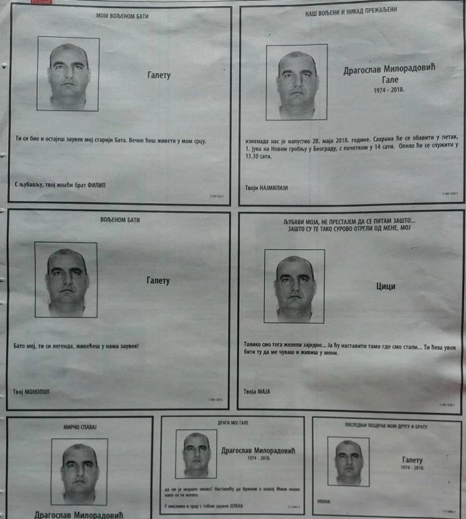 Novine pune čitulja posvećenih Miloradoviću