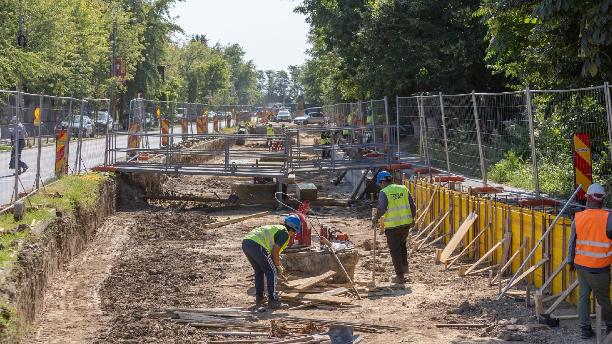 Sens unic temporar pe Bulevardul Dimitrie Pompeiu din București din cauza lucrărilor la linia de tramvai
