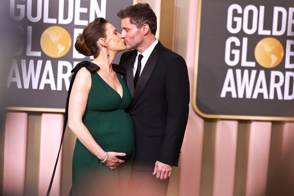 Hilary Swank és Philip Schneider a 2023-as Golden Globe-on