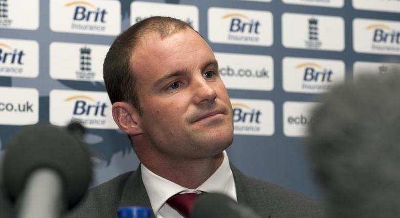 England's Andrew Strauss looks on during a news conference where he announced his retirement from professional cricket at Lord's Cricket Ground in London August 29, 2012. REUTERS/Philip Brown/Files