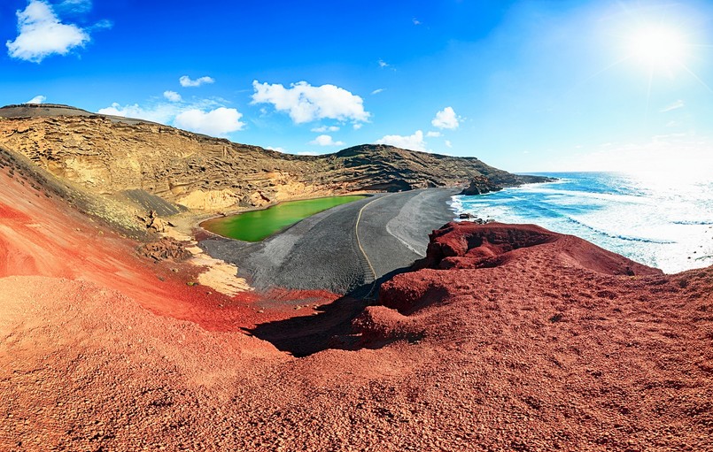 Lanzarote, wulkaniczne jezioro El Golfo