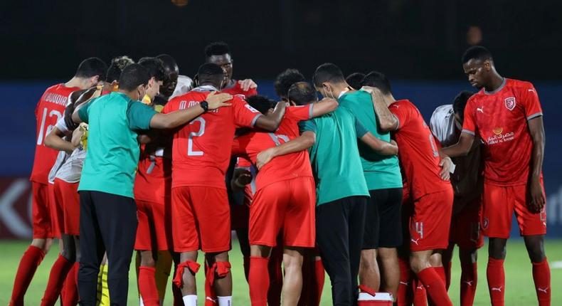 Duhail players celebrate their win over Esteghlal in Jeddah Creator: -