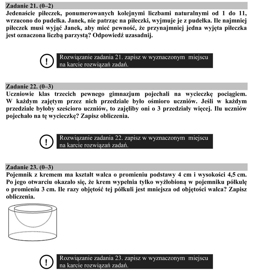 Egzamin gimnazjalny 2016: matematyka pytania i odpowiedzi 