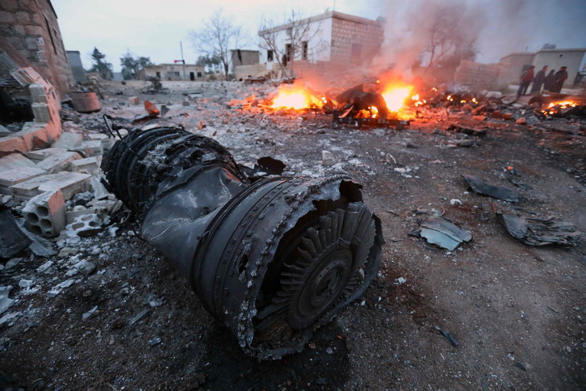 Sarqeb, Syria. Rebelianci zestrzelili rosyjski samolot szturmowy Su-25