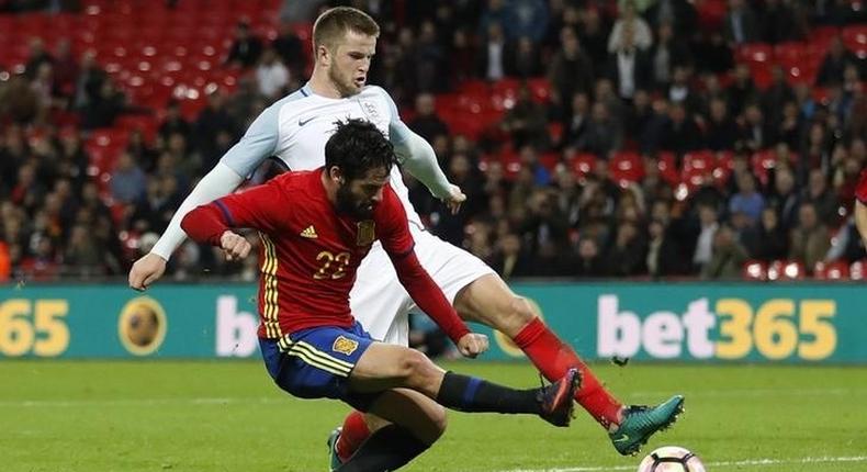 Spain's Isco scores their second goal  Action Images via Reuters / Carl Recine Livepic EDITORIAL USE ONLY.