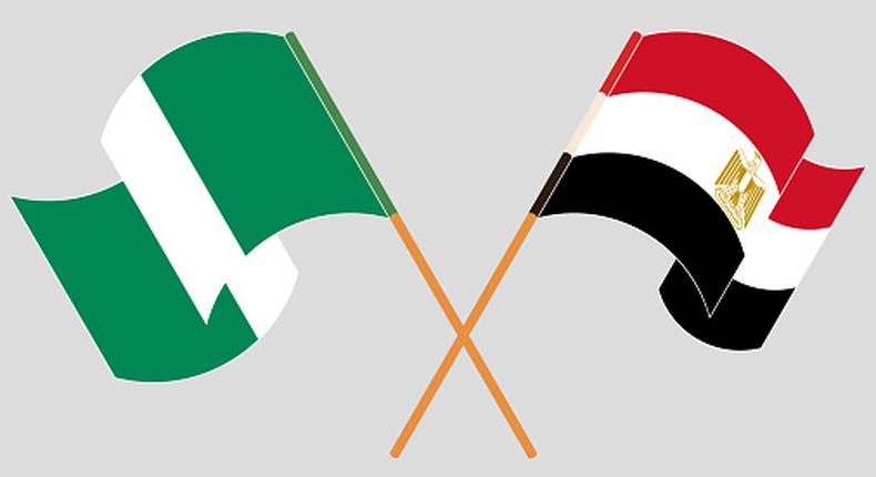 Egypt's and Nigeria's flag